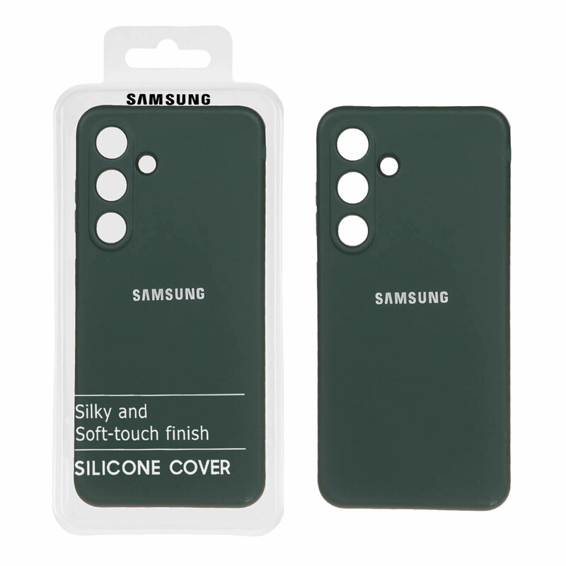 قاب نیو سیلیکون محافظ لنزدار RFF مدل Samsung Galaxy S24 - سبزتیره (پک دار)