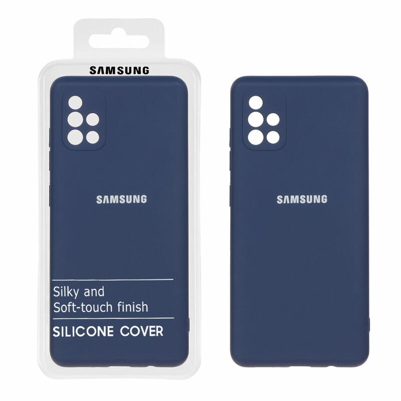 قاب نیو سیلیکون محافظ لنزدار RFF مدل Samsung Galaxy A51 / M40s - سرمه ای (پک دار)