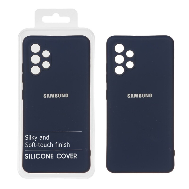 قاب نیو سیلیکون محافظ لنزدار RFF مدل Samsung Galaxy A32 4G - سرمه ای (پک دار)