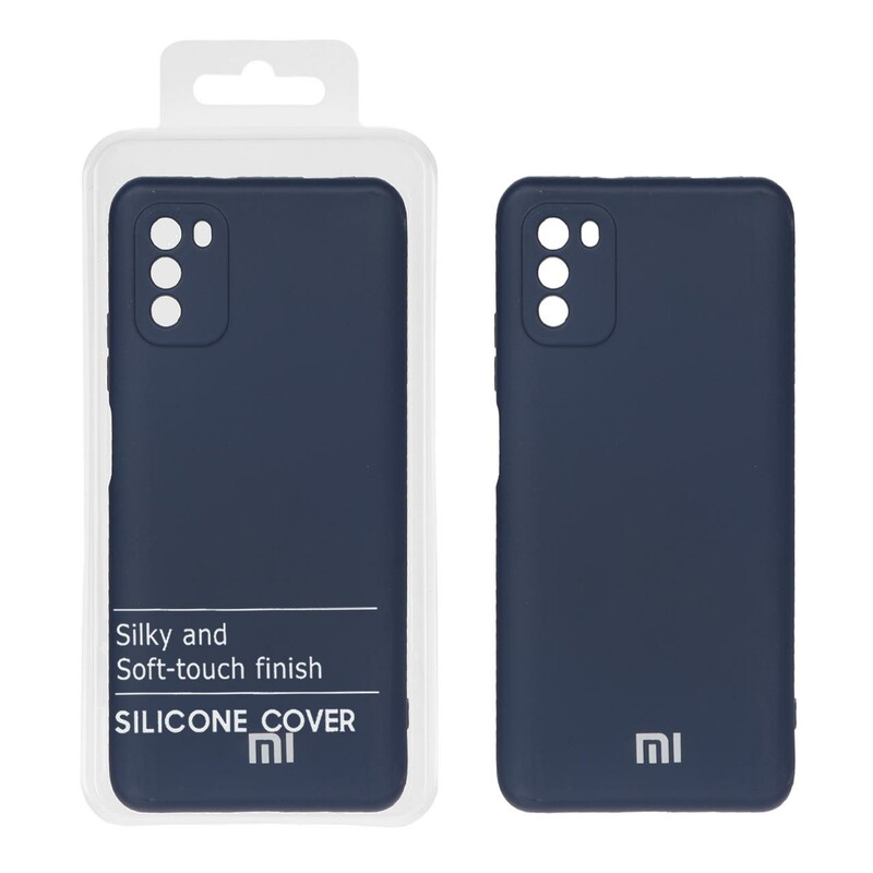 قاب نیو سیلیکون محافظ لنزدار RFF مدل Xiaomi Poco M3 - سرمه ای (پک دار)
