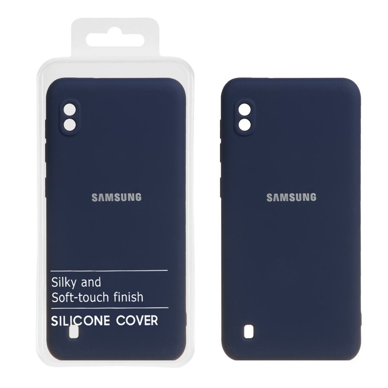 قاب نیو سیلیکون محافظ لنزدار RFF مدل Samsung Galaxy A10 / M10 - سرمه ای (پک دار)