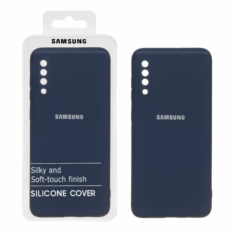 قاب نیو سیلیکون محافظ لنزدار RFF مدل Samsung Galaxy A70 / A70s - سرمه ای (پک دار)