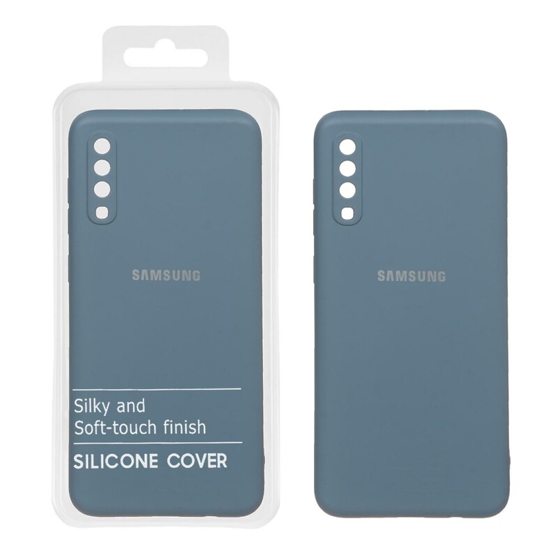 قاب نیو سیلیکون محافظ لنزدار RFF مدل Samsung A70 / A70S - آبی فیلی (پک دار)