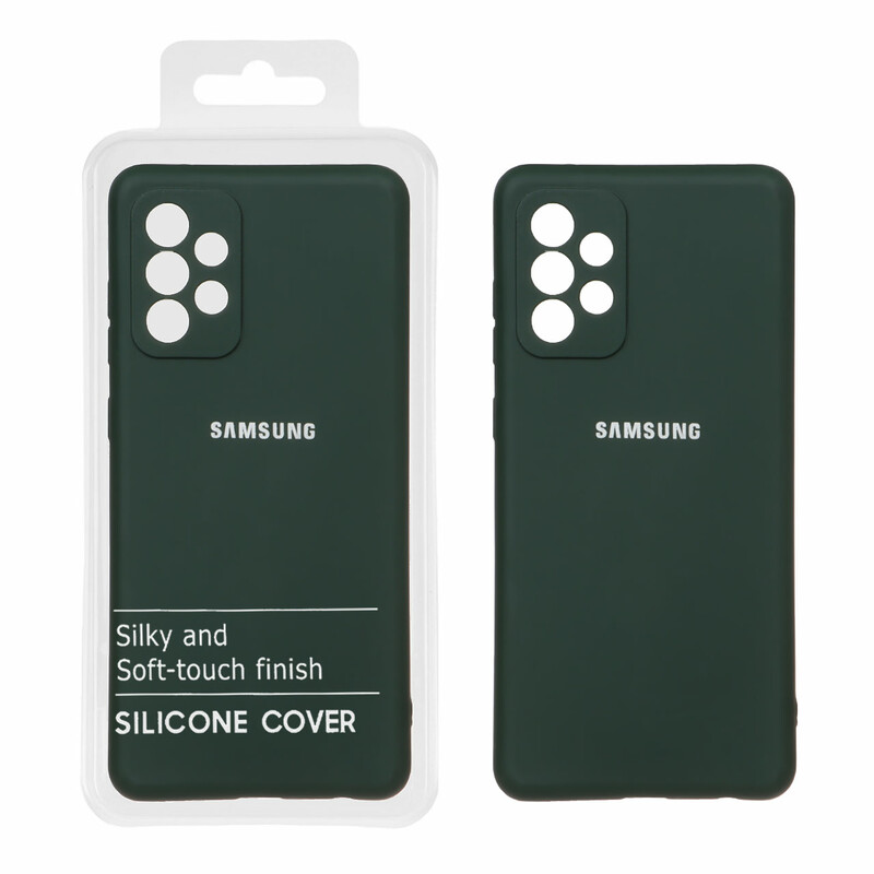 قاب نیو سیلیکون محافظ لنزدار RFF مدل Samsung A72 - سبز تیره (پک دار)