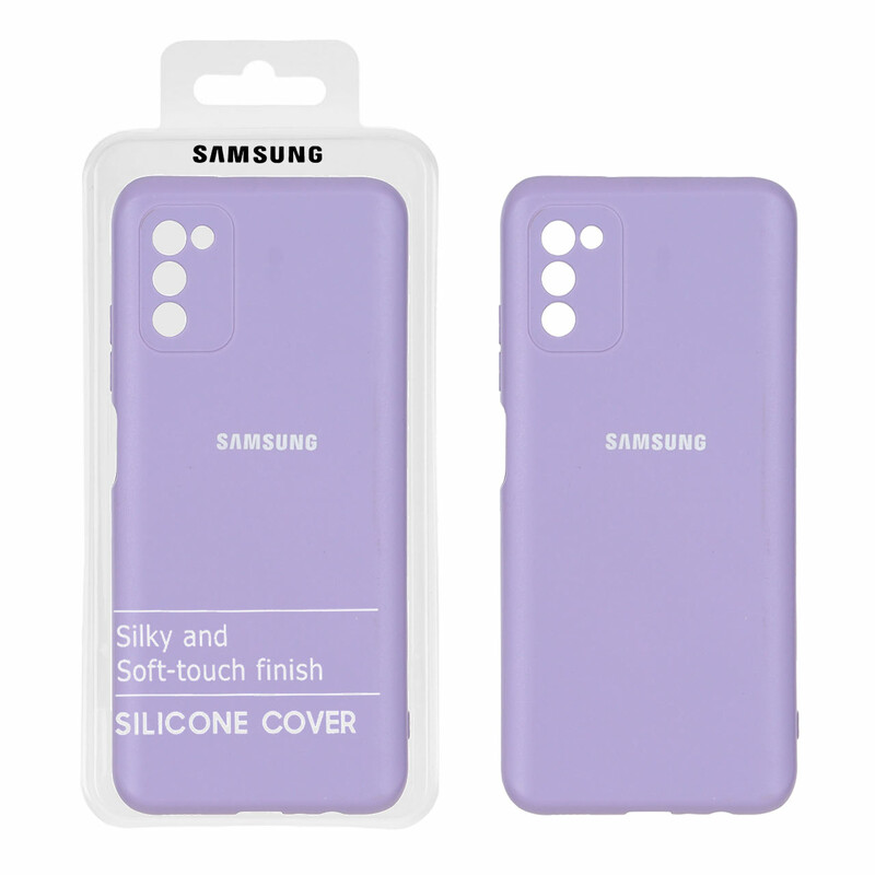 قاب نیو سیلیکون محافظ لنزدار RFF مدل Samsung A03S / A02S - یاسی (پک دار)