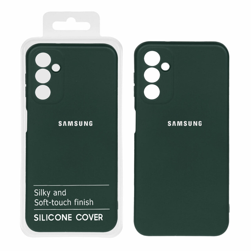 قاب نیو سیلیکون محافظ لنزدار RFF مدل Samsung A14 - سبز تیره (پک دار)