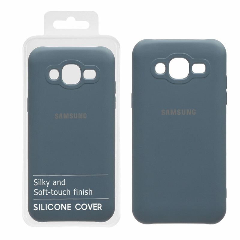 قاب نیو سیلیکون محافظ لنزدار RFF مدل Samsung Galaxy J7 (2015) / J700 - آبی فیلی (پک دار)