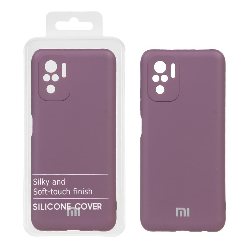 قاب نیو سیلیکون محافظ لنزدار RFF مدل Xiaomi Redmi Note 10 - 4G / Note 10S / Poco M5S - بادمجانی کد7 (پک دار)