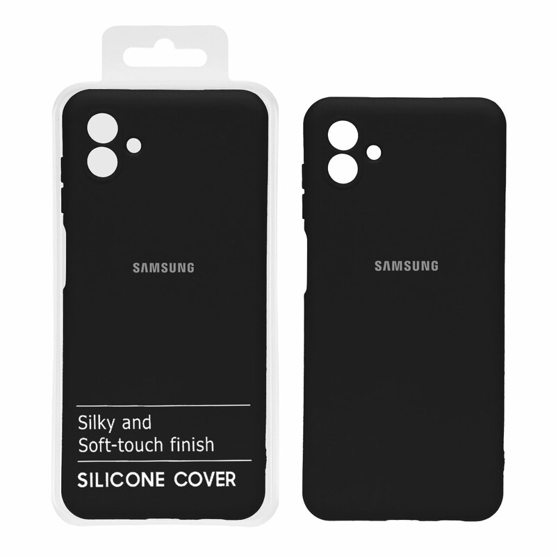 قاب نیو سیلیکون محافظ لنزدار RFF مدل Samsung A04 - مشکی کد7 (پک دار)