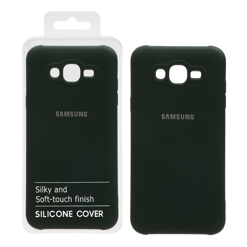 قاب نیو سیلیکون محافظ لنزدار RFF مدل Samsung Galaxy J7 (2015) / J700 - سبز تیره (پک دار)