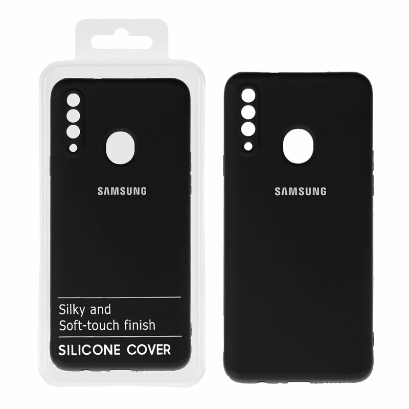 قاب نیو سیلیکون محافظ لنزدار RFF مدل Samsung A20S - مشکی (پک دار)