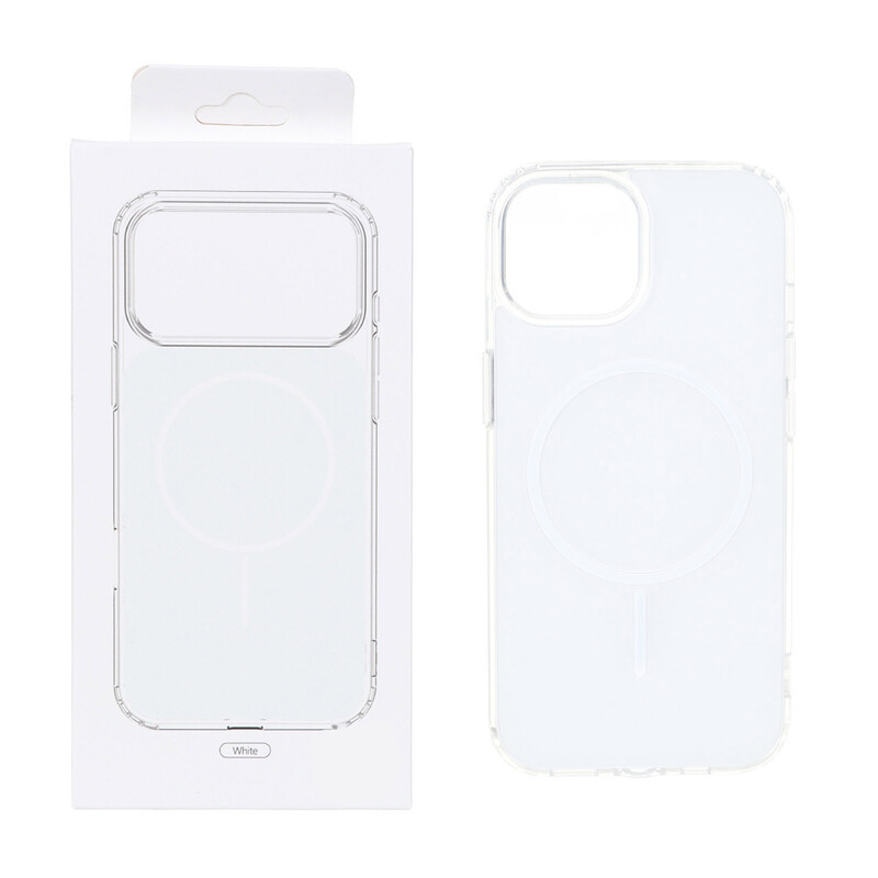 قاب پشت رنگی دور ژله ای با قابلیت شارژ MagSafe مدل Apple iPhone 12 Pro Max - سفید (پک دار)