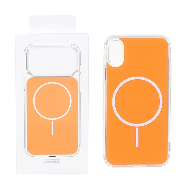 قاب پشت رنگی دور ژله ای با قابلیت شارژ MagSafe مدل Apple iPhone X / iPhone XS - نارنجی (پک دار)
