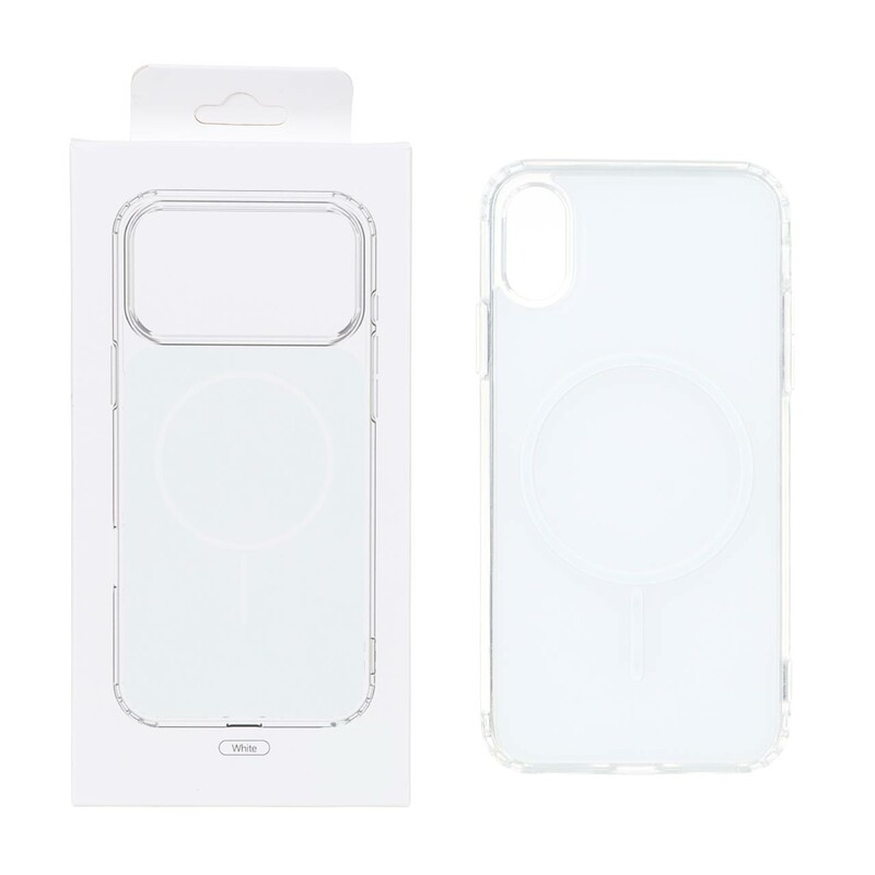 قاب پشت رنگی دور ژله ای با قابلیت شارژ MagSafe مدل Apple iPhone X / iPhone XS - سفید (پک دار)