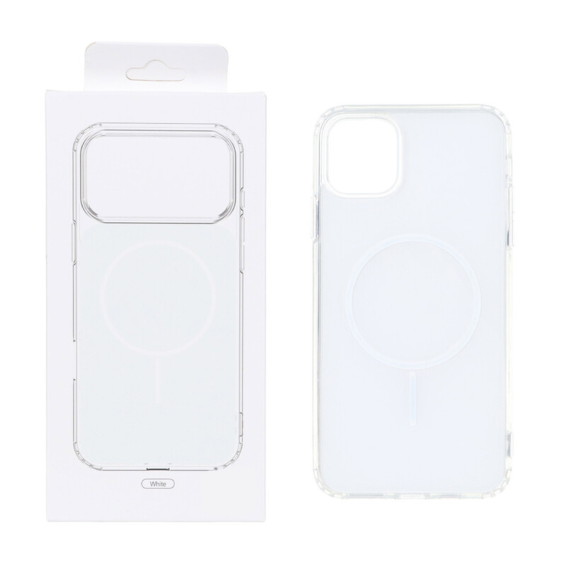 قاب پشت رنگی دور ژله ای با قابلیت شارژ MagSafe مدل Apple iPhone 11 Pro - سفید (پک دار)