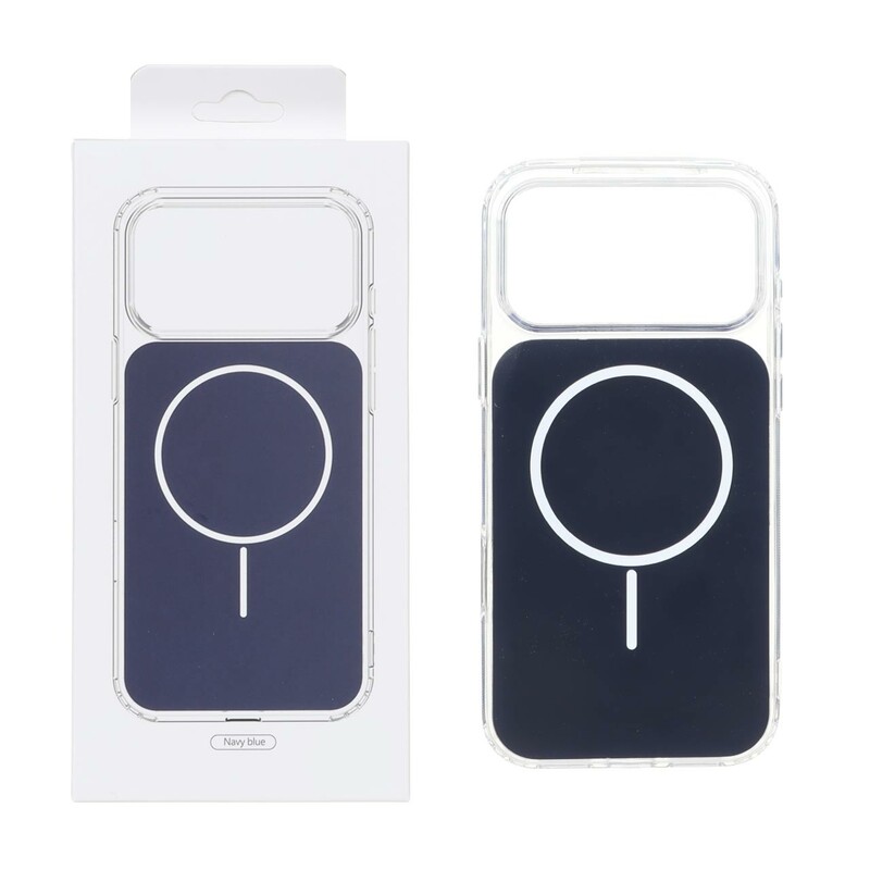 قاب پشت رنگی دور ژله ای با قابلیت شارژ MagSafe مدل Apple iPhone 17 Pro Max - سرمه ای (پک دار)