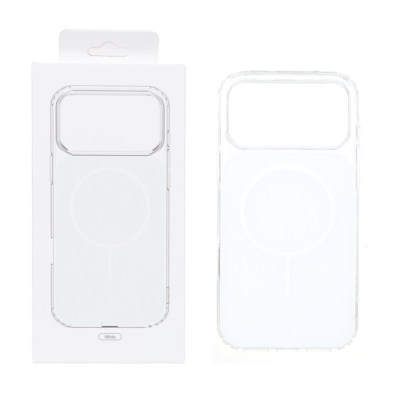 قاب پشت رنگی دور ژله ای با قابلیت شارژ MagSafe مدل Apple iPhone 17 Pro Max - سفید (پک دار)