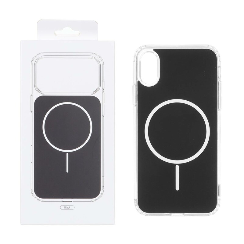 قاب پشت رنگی دور ژله ای با قابلیت شارژ MagSafe مدل Apple iPhone X / iPhone XS - مشکی (پک دار)