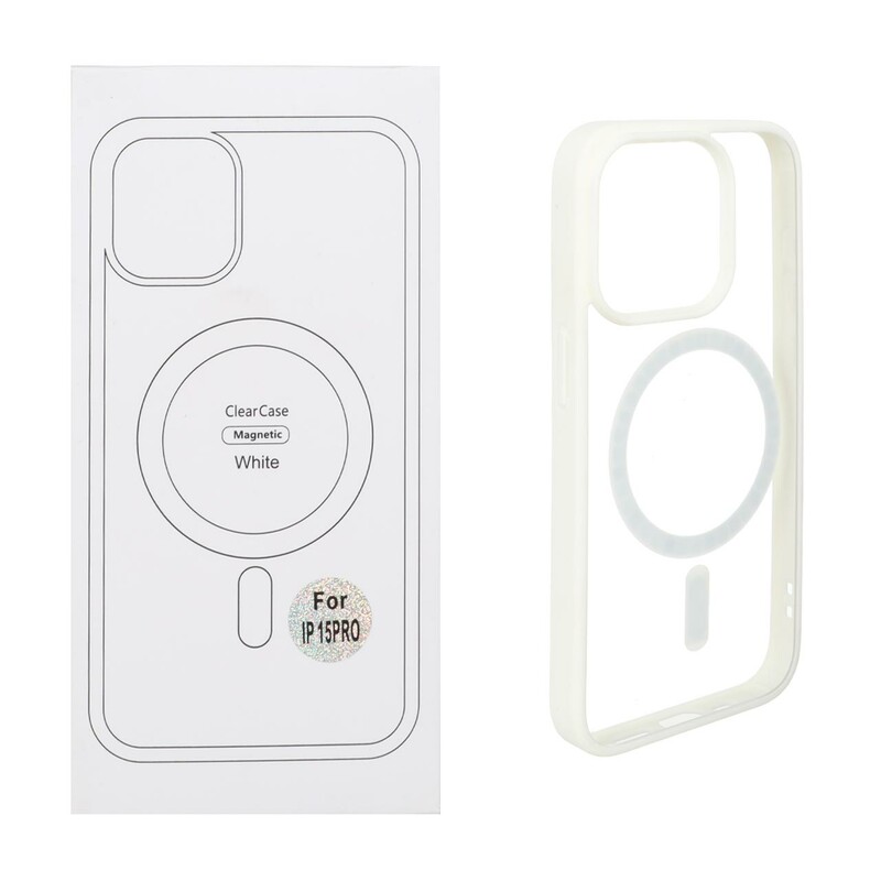 قاب شفاف Apple iPhone 15 Pro با قابلیت شارژ MagSafe - سفید (پک دار)