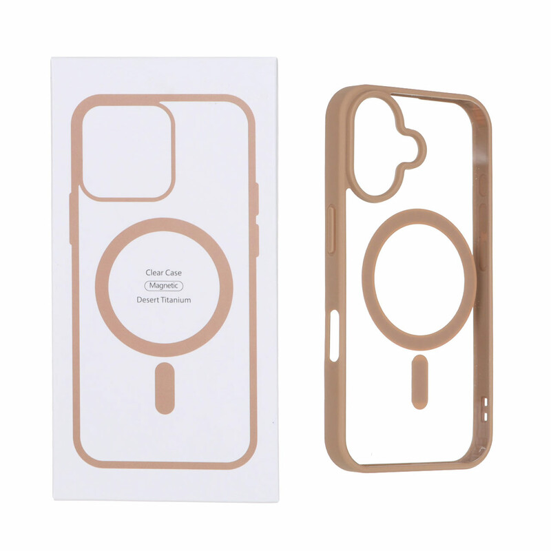 قاب شفاف Apple iPhone 16 با قابلیت شارژ MagSafe - صحرایی (پک دار)