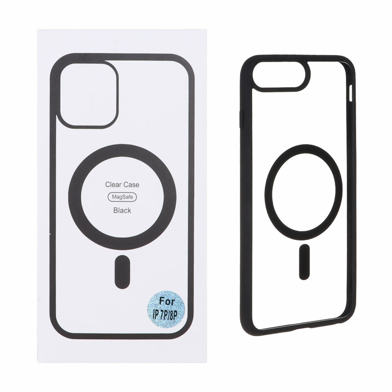 قاب شفاف Apple iPhone 7 Plus / iPhone 8 Plus با قابلیت شارژ MagSafe - مشکی (پک دار)