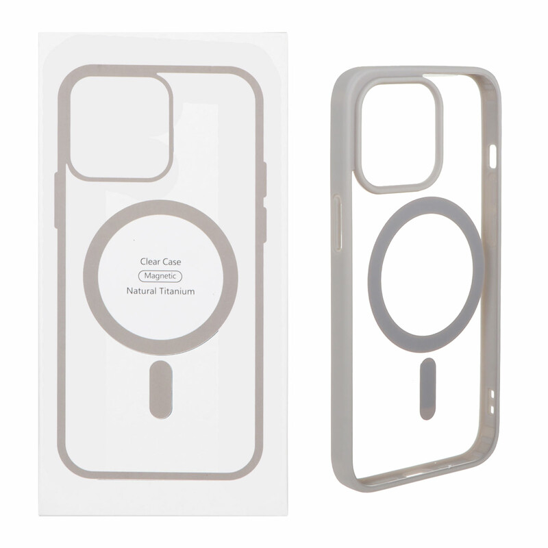 قاب شفاف Apple iPhone 13 Pro با قابلیت شارژ MagSafe - خاکستری (پک دار)