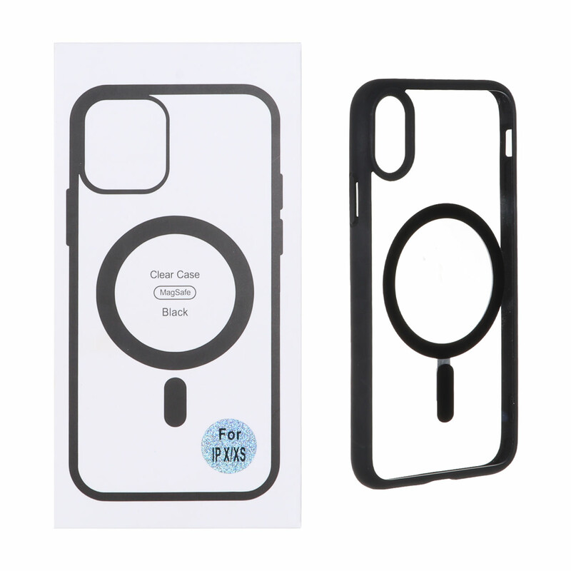 قاب شفاف Apple iPhone X / iPhone XS با قابلیت شارژ MagSafe - مشکی (پک دار)