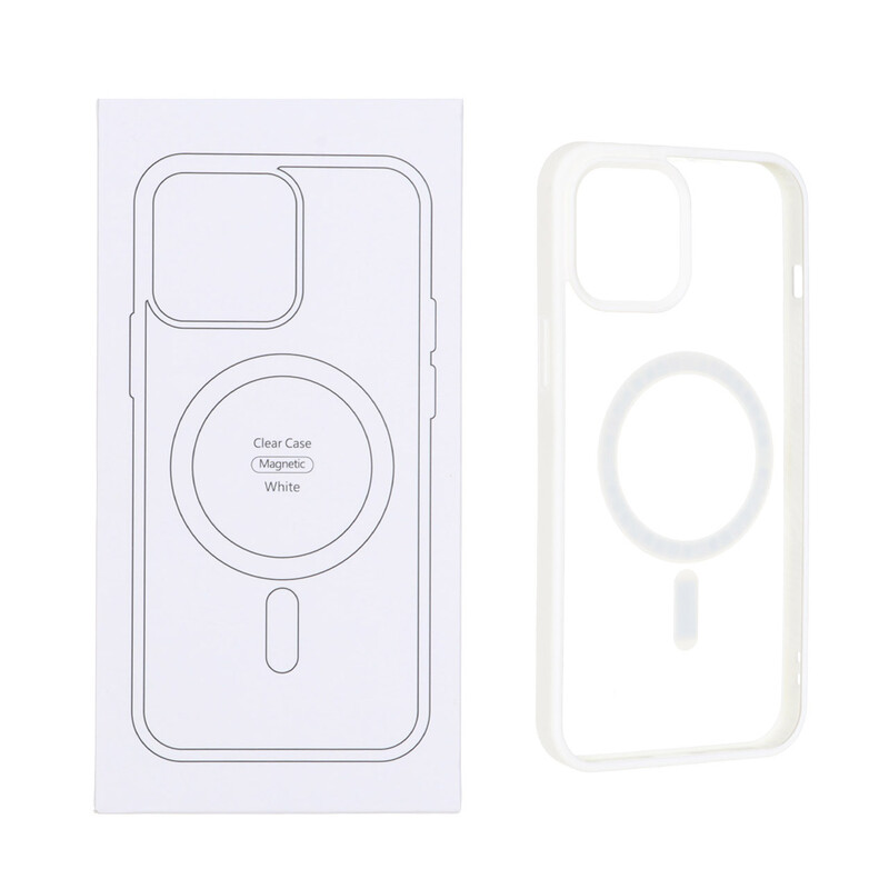 قاب شفاف Apple iPhone 15 / iPhone 14 / iPhone 13 با قابلیت شارژ MagSafe - سفید (پک دار)
