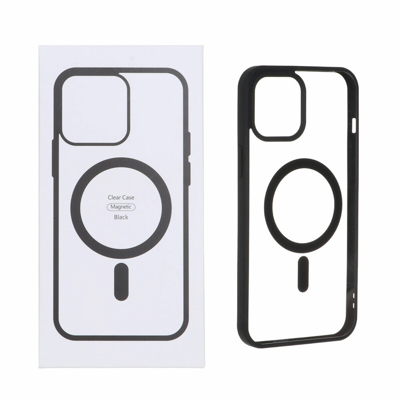 قاب شفاف Apple iPhone 15 / iPhone 14 / iPhone 13 با قابلیت شارژ MagSafe - مشکی (پک دار)