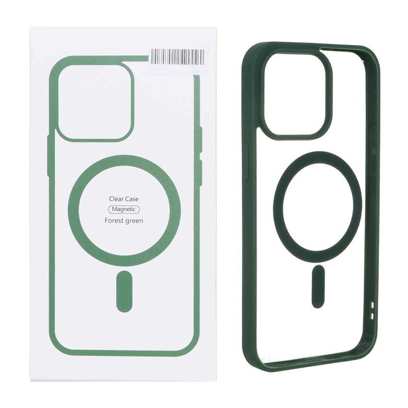 قاب شفاف Apple iPhone 15 Pro Max با قابلیت شارژ MagSafe - سبز (پک دار)