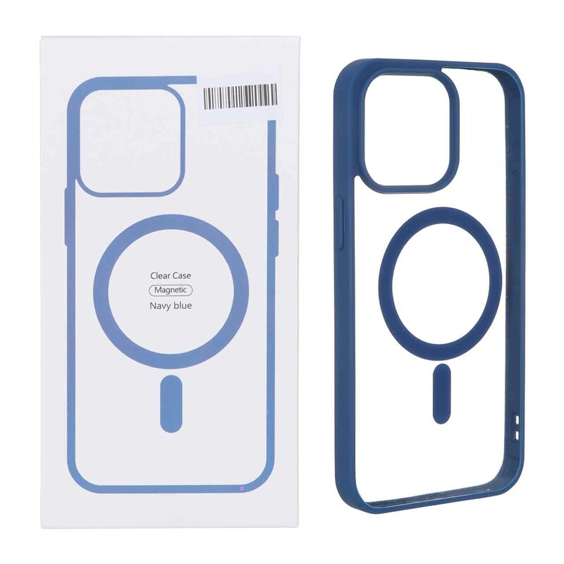 قاب شفاف Apple iPhone 15 Pro Max با قابلیت شارژ MagSafe - آبی (پک دار)