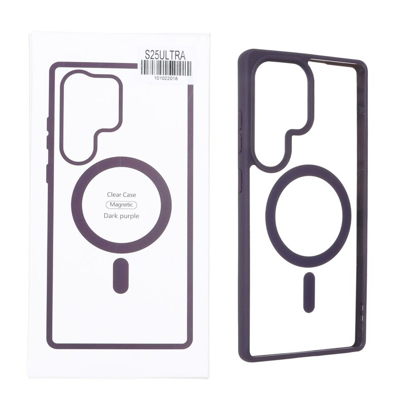 قاب شفاف Samsung Galaxy S25 Ultra با قابلیت شارژ MagSafe - بنفش (پک دار)
