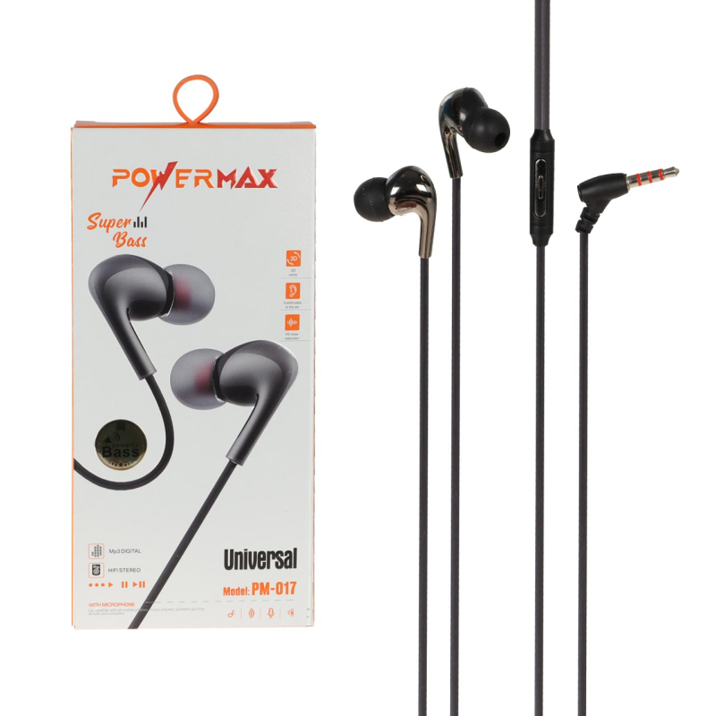 هندزفری باسیم Power Max مدل PM-017 - مشکی