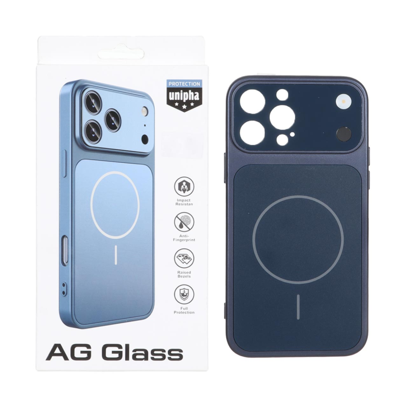 قاب اورجینال AG Glass محافظ لنز برجسته براق Magsafe مدل Apple iPhone 13 Pro Max - سرمه ای (پک دار) - MPS