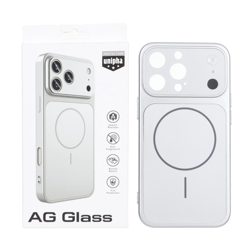 قاب اورجینال AG Glass محافظ لنز برجسته براق Magsafe مدل Apple iPhone 13 Pro - نقره ای (پک دار) - MPS
