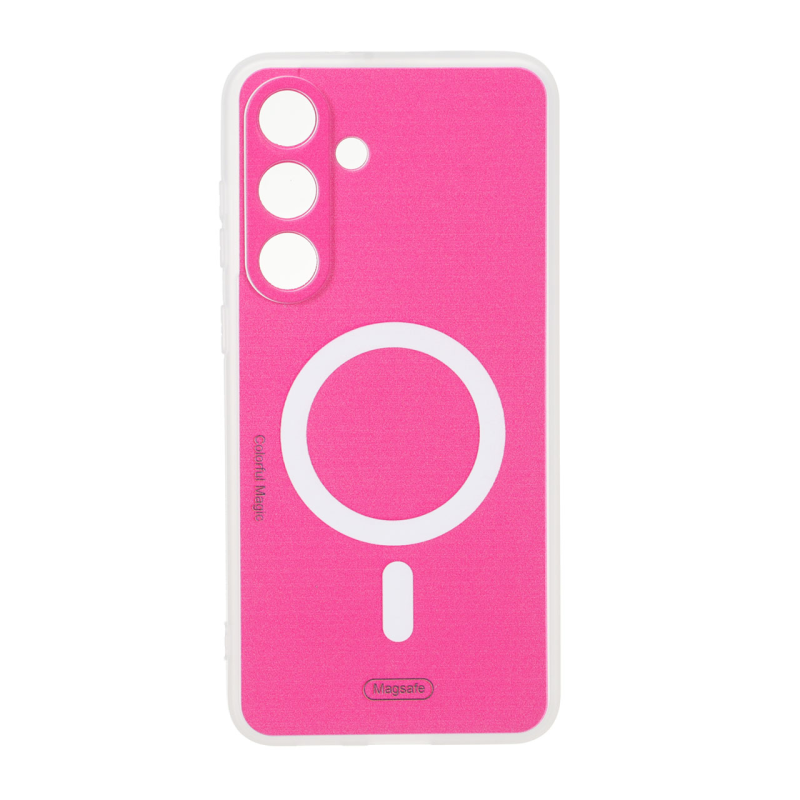 قاب Colorful Magic طرح مگ سیف محافظ لنزدار Samsung Galaxy S25 FE - صورتی فانتزی