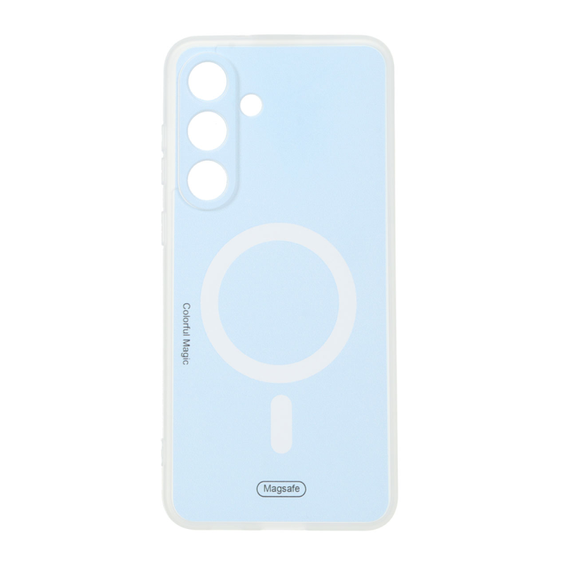 قاب Colorful Magic طرح مگ سیف محافظ لنزدار Samsung Galaxy S25 FE - آبی روشن