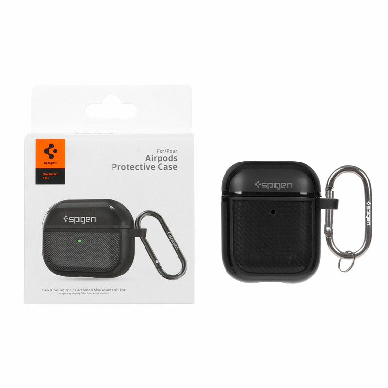 کیس ایرپاد اورجینال طرح کربن Spigen Durapro Flex مدل Apple Airpods 1 / 2 - مشکی