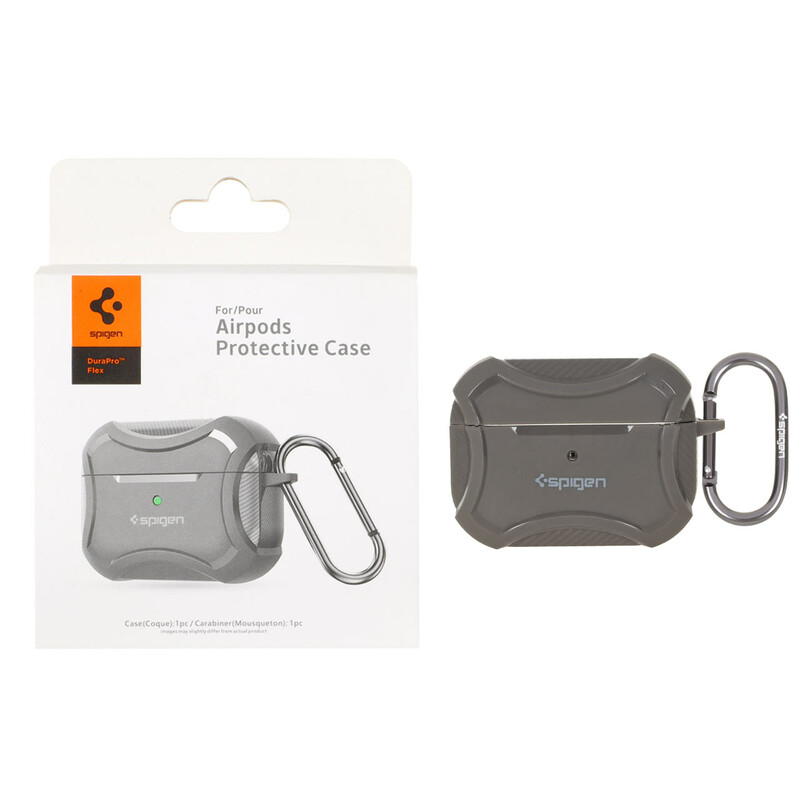کیس ایرپاد اورجینال طرح کربن Spigen Durapro Flex مدل Apple Airpods Pro 2 - خاکستری