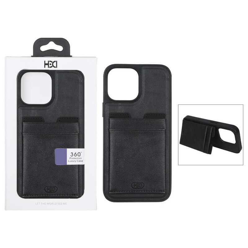 قاب اورجینال HDD چرمی جاکارتی مگنتی استندشو Apple iPhone 13 Pro Max - مشکی (پک دار)