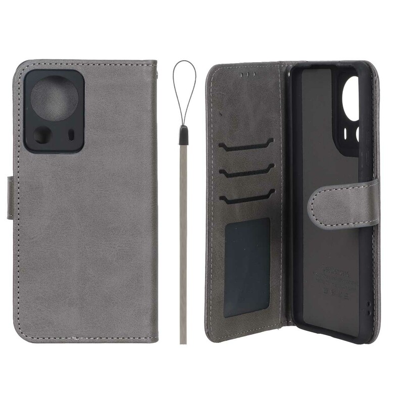 کیف موبایل مگنتی درجه یک داخل خز MNC Plus مدل Xiaomi Mi 13 Lite - خاکستری