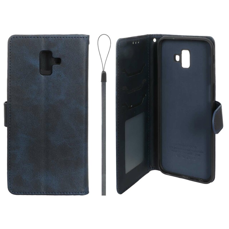 کیف موبایل مگنتی درجه یک داخل خز MNC Plus مدل Samsung Galaxy J6 Plus / J610 - سرمه ای