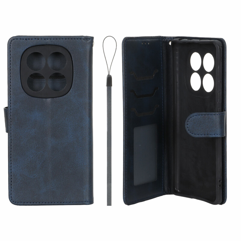 کیف موبایل مگنتی درجه یک داخل خز MNC Plus مدل Xiaomi Redmi Note 14 Pro 4G - سرمه ای