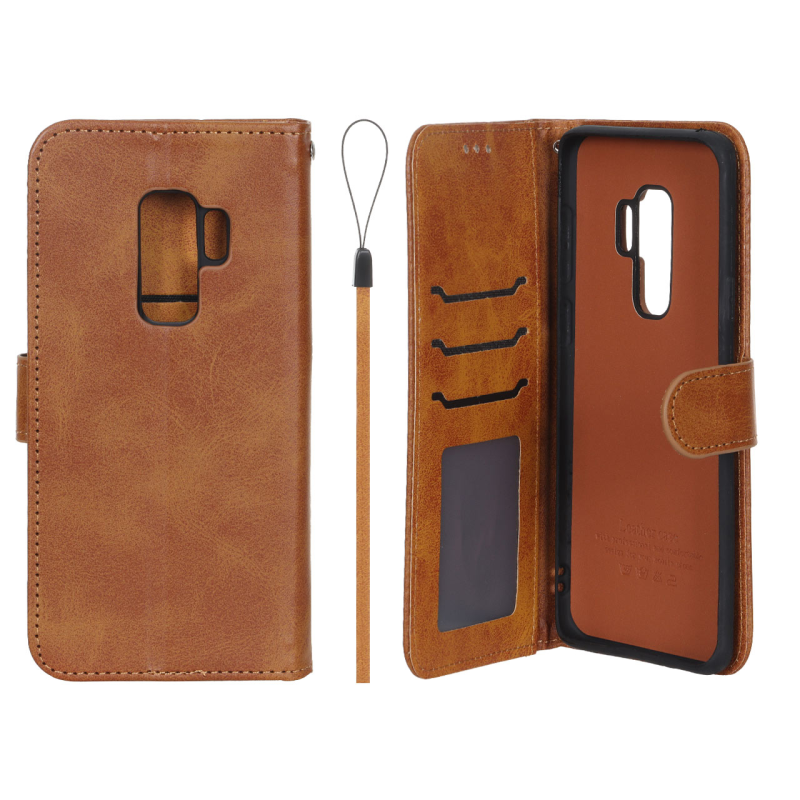 کیف موبایل مگنتی درجه یک داخل خز MNC Plus مدل Samsung Galaxy S9 Plus - عسلی