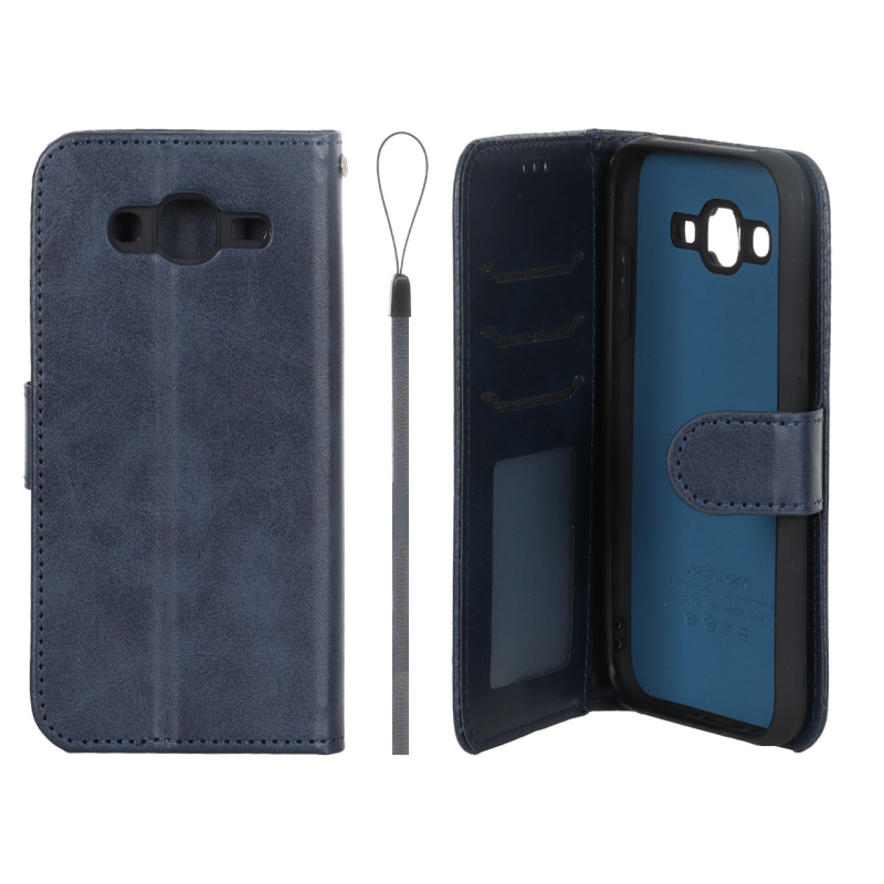 کیف موبایل مگنتی درجه یک داخل خز MNC Plus مدل Samsung Galaxy J5 (2015) / J500 - سرمه ای