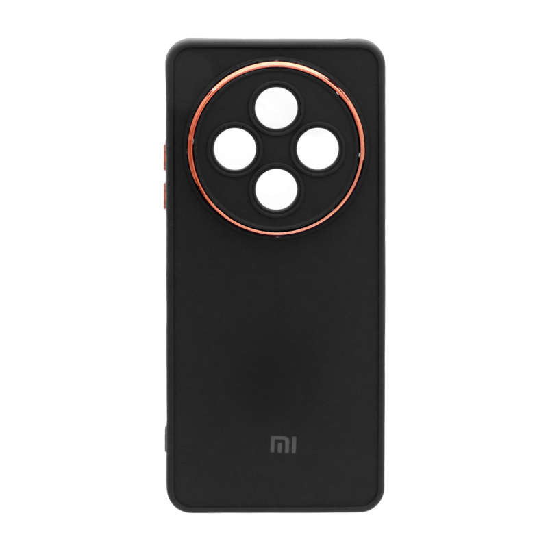 قاب Copper دور لنز متال لوگودار Xiaomi Redmi 14C / Redmi A4 / Poco C75 - مشکی