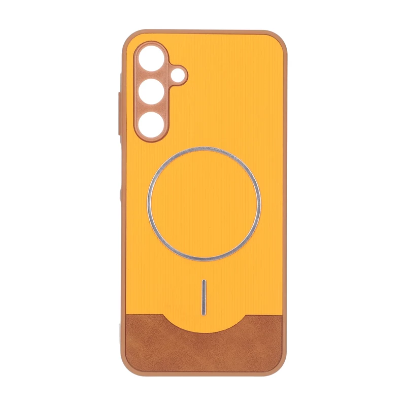 قاب Line Case جیر MagSafe فلزی محافظ لنزدار Samsung Galaxy A25 5G - نارنجی