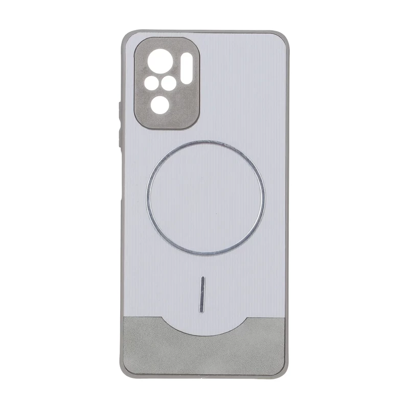 قاب Line Case جیر MagSafe فلزی محافظ لنزدار Xiaomi Redmi Note 10 4G / Redmi Note 10S / Poco M5S - طوسی