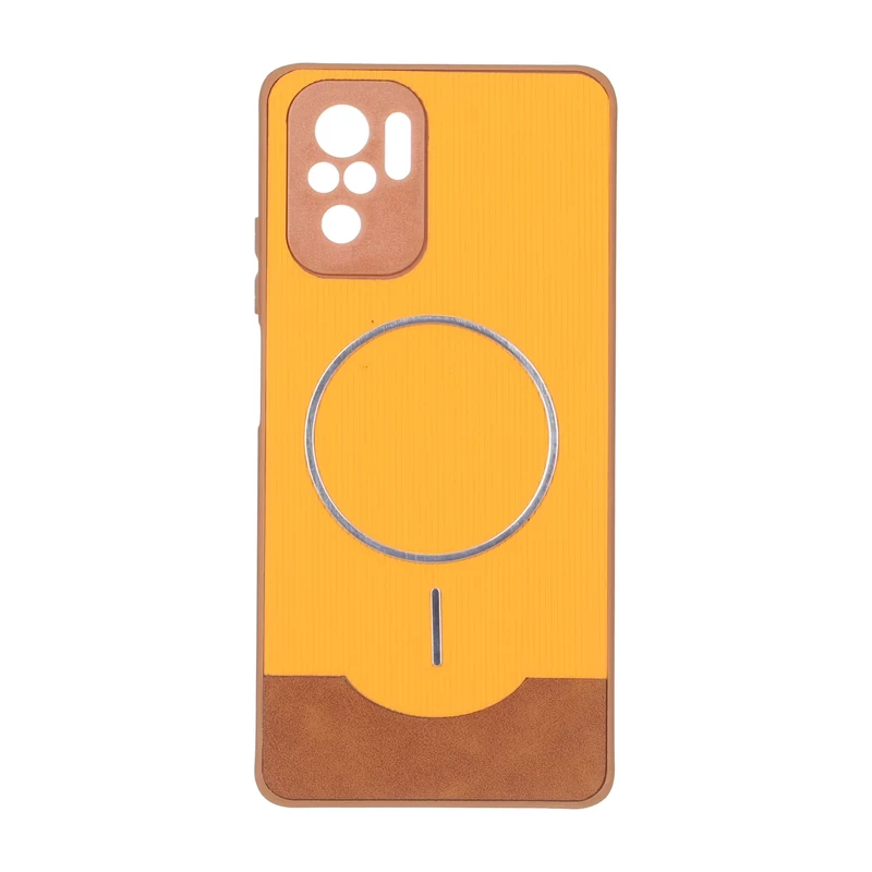 قاب Line Case جیر MagSafe فلزی محافظ لنزدار Xiaomi Redmi Note 10 4G / Redmi Note 10S / Poco M5S - نارنجی
