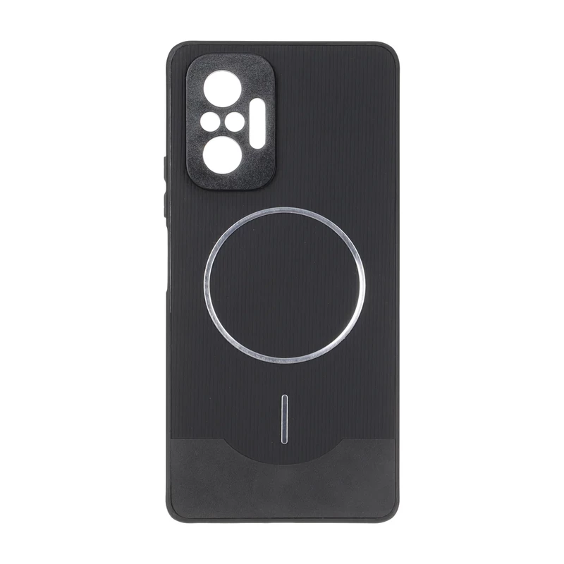 قاب Line Case جیر MagSafe فلزی محافظ لنزدار Xiaomi Redmi Note 10 Pro 4G / Redmi Note 10 Pro Max - مشکی